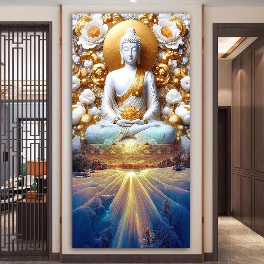 

Большой размер Diy алмазные художественные наборы для рисования Гуаньинь и Будда полная дрель религиозная икона мозаика вышивка фотографии Настенный декор