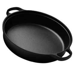 Thickened Cast Iron Skillet Nonstick Cooking Pot Household Round Edge Ergonomic Handle Even Heating 22cm Cast Iron Soup Pot