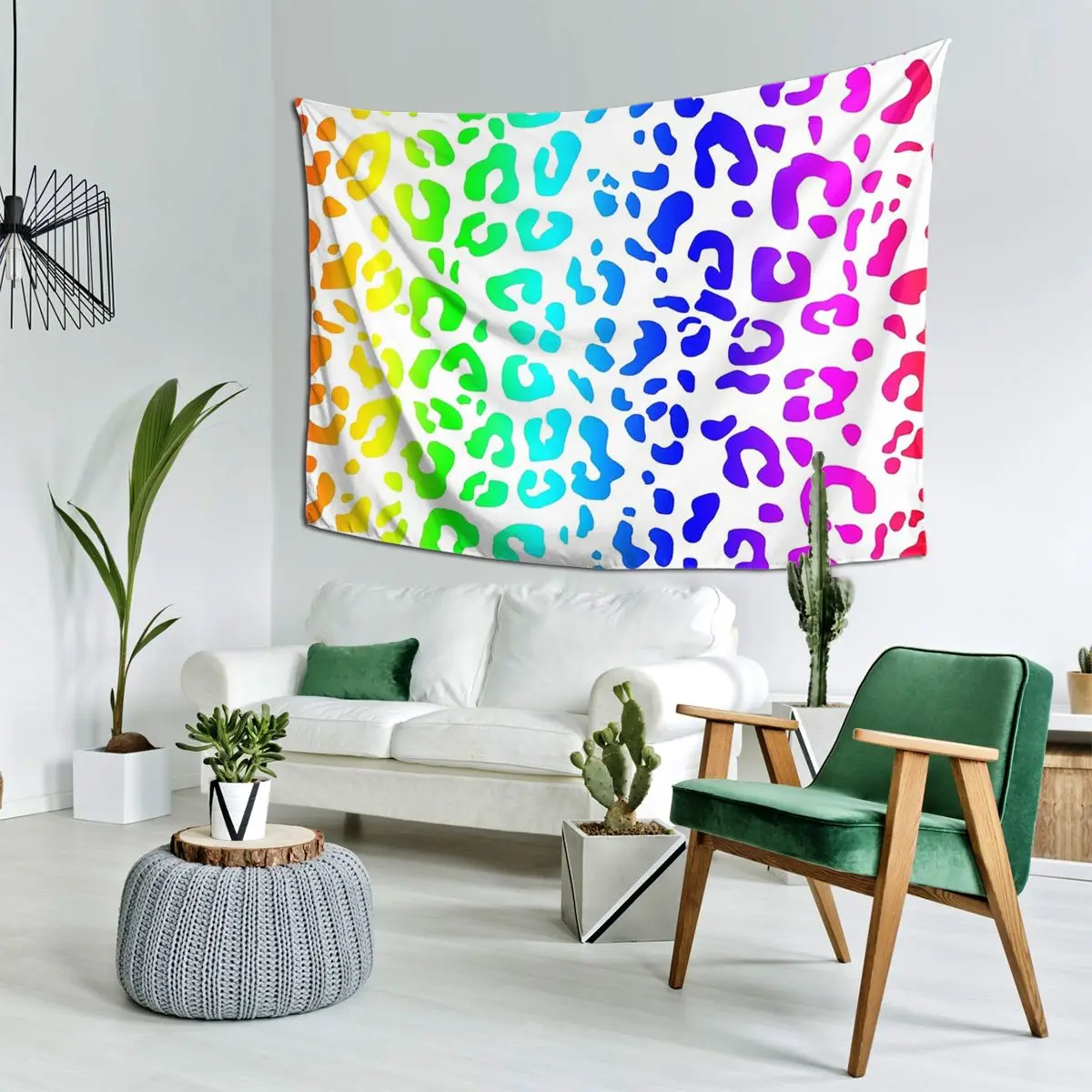 

Радужные и белые пятна, гобелен с леопардовым принтом, настенный эстетический домашний декор, гобелены для гостиной, спальни
