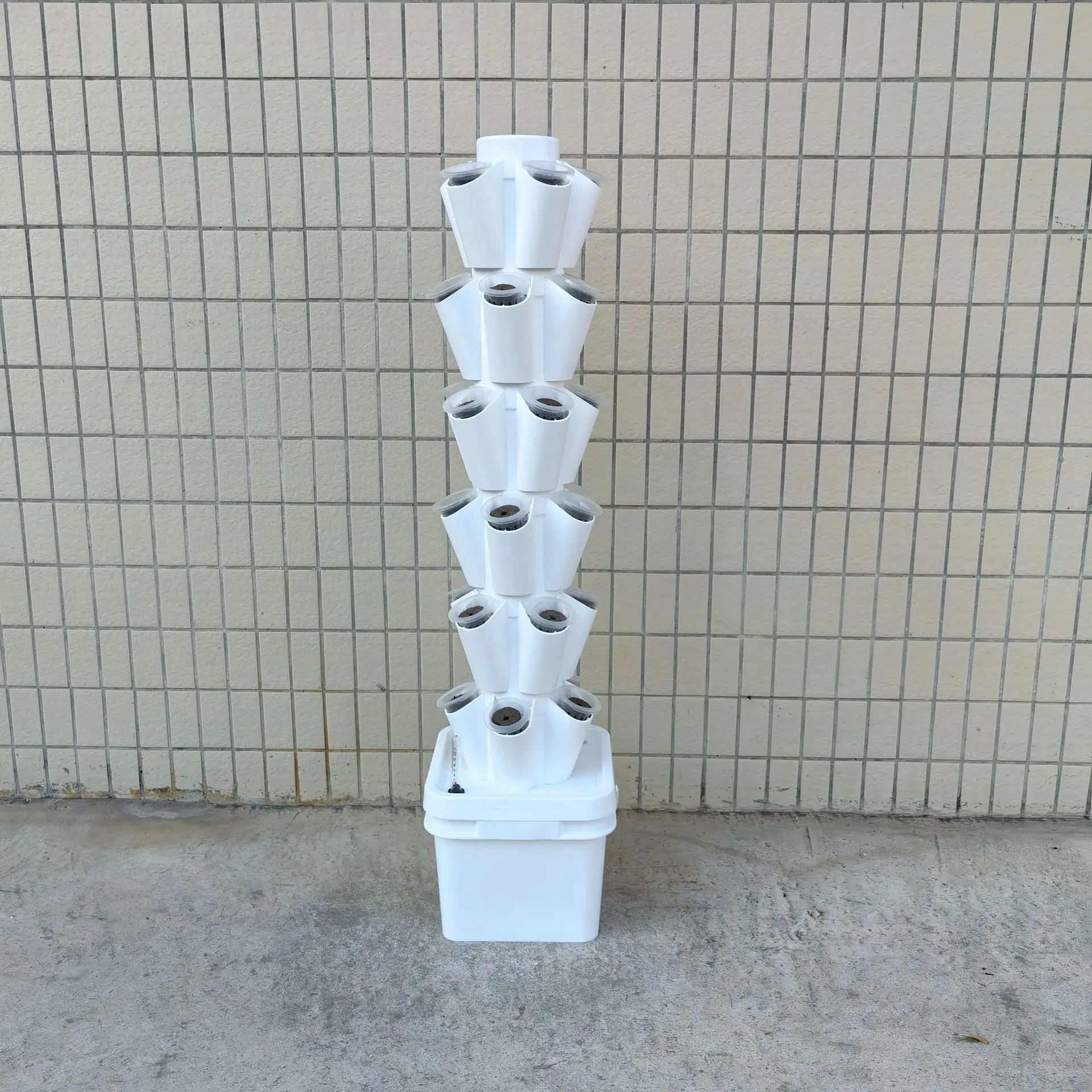 8L 6 Layers 30 Holes Hydroponic Growing Tower Soilless Cultivation Equipment Vertical Hydroponic Column Desktop Planting Tower