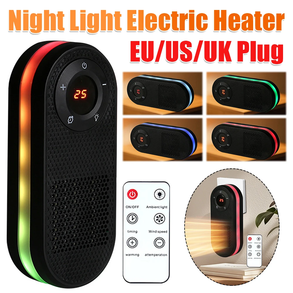 

Wall Mounted Space Heater 2 Modes Household Bathroom Heater 180 Degree Rotatable Electric Silent Travel Warmer for Winter Indoor