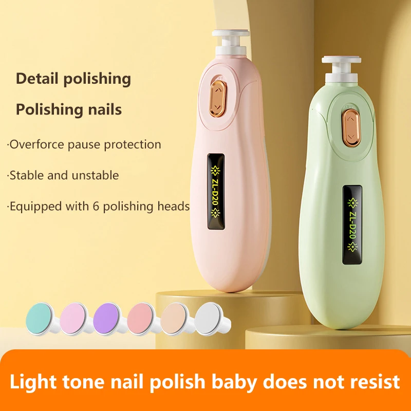 Electric Baby Nail Trimmer with Replacement Head Children Manicurizer Low-noise Electric Nails Grinding Machine Baby Hygiene Kit