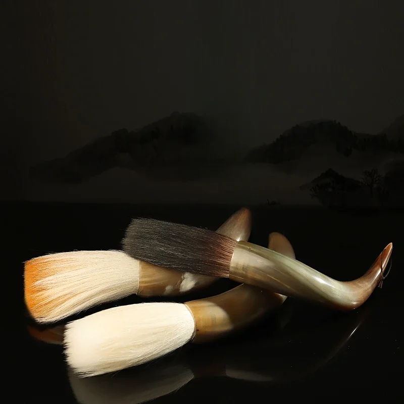 Кисть-ручка из рога для рисования с большим бункером