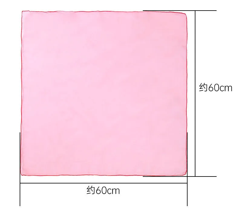 어린이 무대 공연 단색 변경 가능한 실크 스카프, 치밀한 바느질 가장자리 메쉬 스퀘어, 나일론 원사 스카프, 60x60cm, 신제품