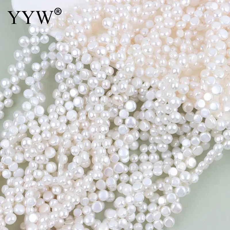 

Natural Freshwater Pearl Loose Beads Flat Round White 5-8mm Jewelry Handmade Making DIY Necklace Bracelet Wholesale Pearls