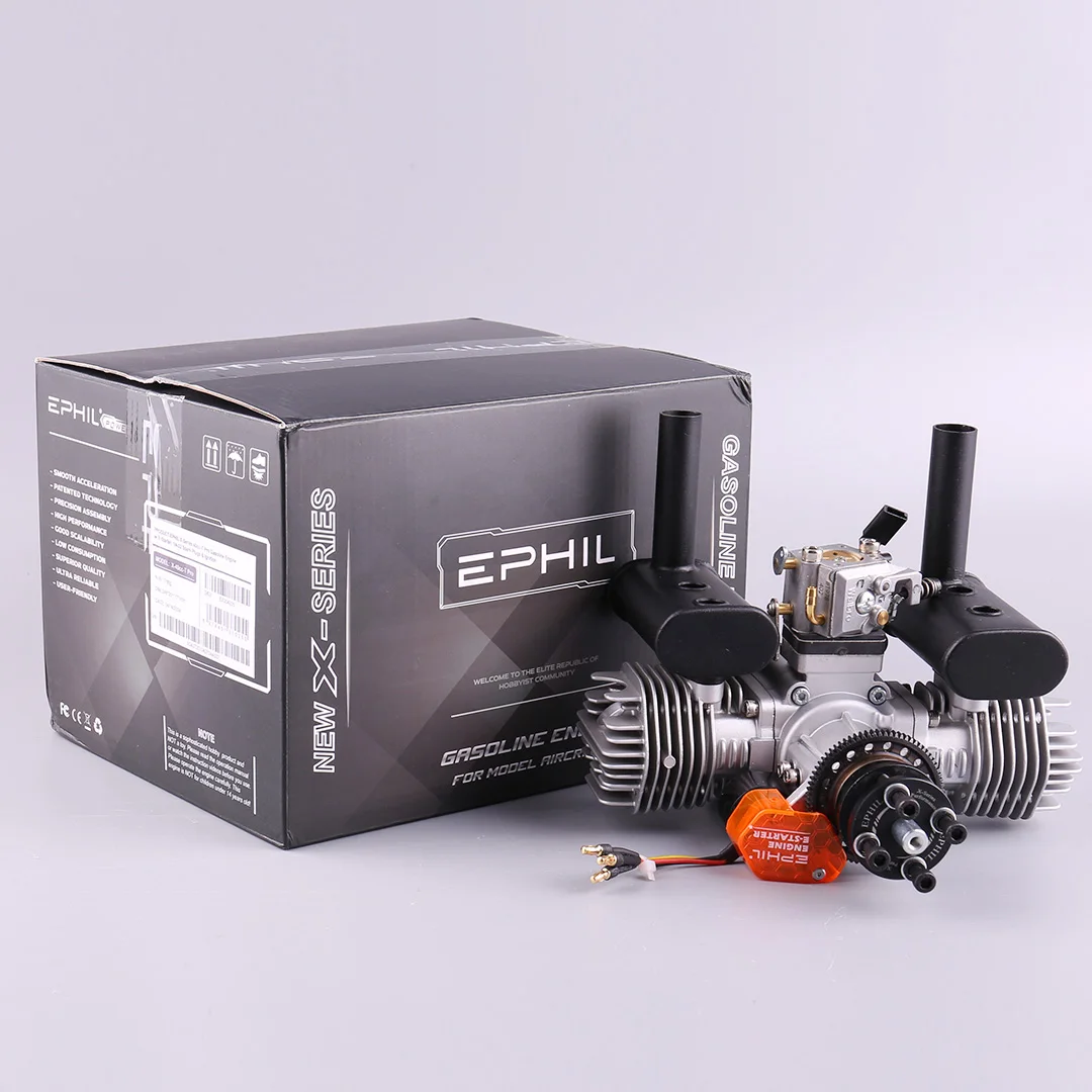 EPHIL Power X-40cc-T Pro Model Aircraft Engine Electric Starter Twin Cylinder Two Stroke