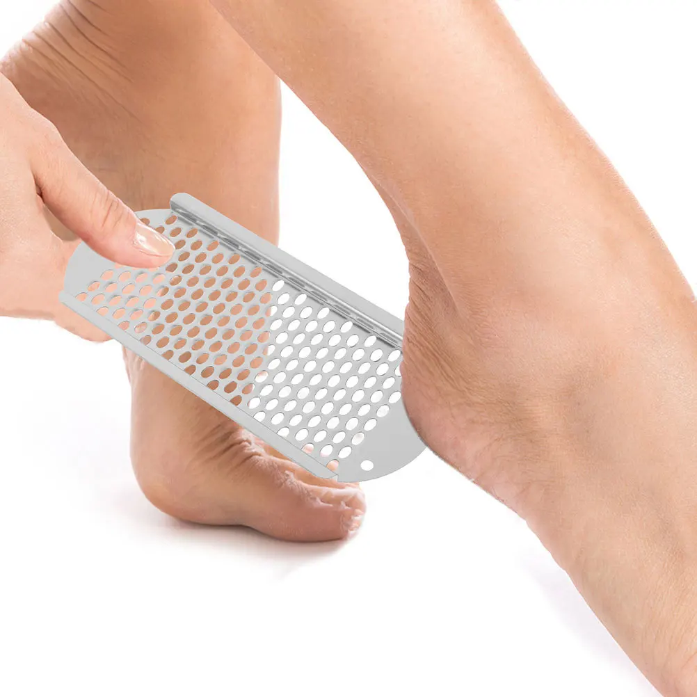2 個フットファイルステンレス鋼スクレーパー角質除去人間工学に基づいたデザイン多用途ホームサロンケアヒールスクラバー