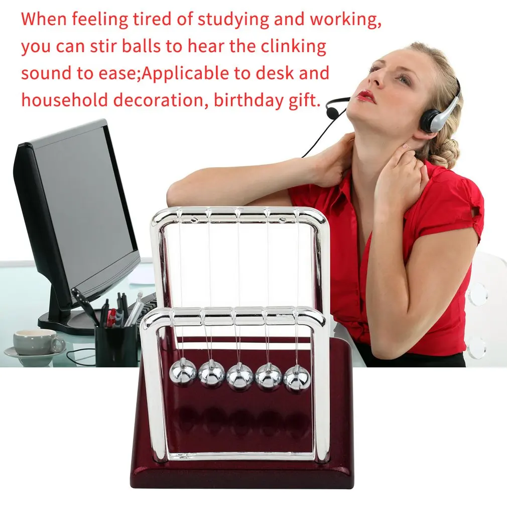 Early Fun Development Educational Desk Toy Gift Newtons Cradle Steel Balance Ball Physics Science Pendulum Games Home Decoration