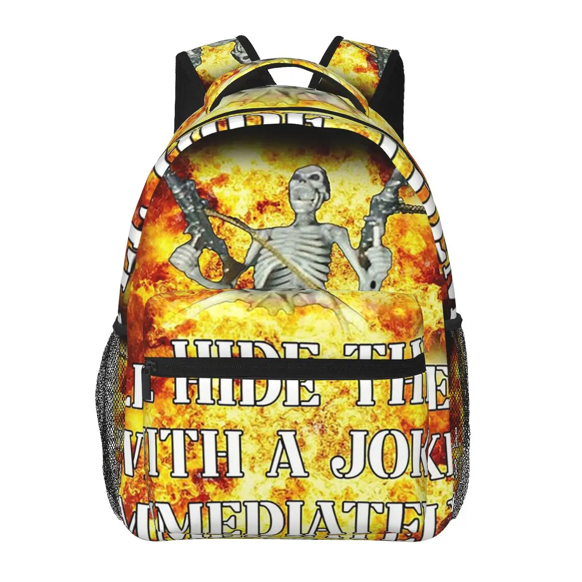 Autistic Skeleton Autism Meme Graphic Student Backpack School Bag Hiking Daypack for Boys Girls Fashion Bookbag Shoulder Bags