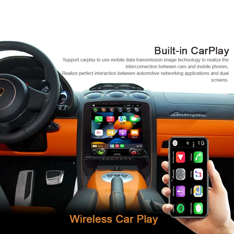 8+128GB Android 13 Car Multimedia Player For Lamborghini Gallardo 2004 -2014 2015 GPS Navigation Auto 12.1 Inch Car Radio Stereo