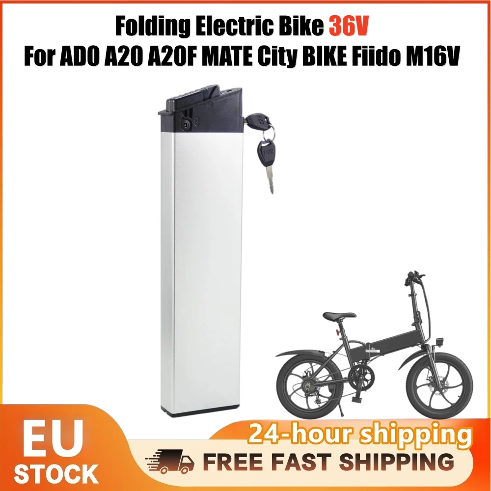Batteria al litio da 36V 10.4Ah 12.5Ah DCH006 per e-bike con BMS, batteria di ricambio da 410mm per ADO A20 MATE City 250W-500W, bici elettrica pieghevole