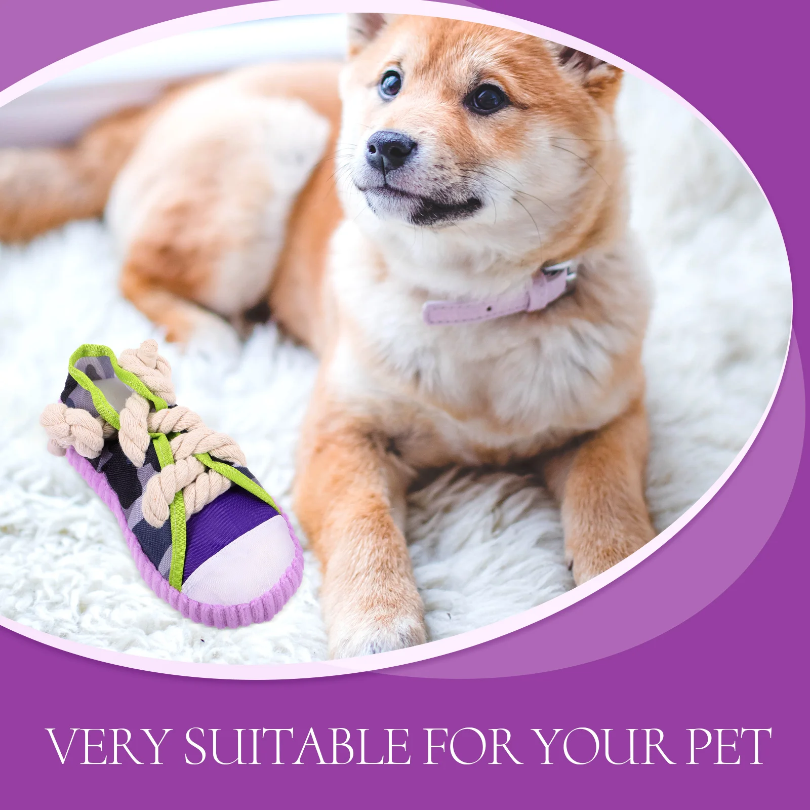 Pet Slippers Toy Puppy Toys Shoe Shaped Mini Small Dog Squeaky Cotton Rope Teething Chew