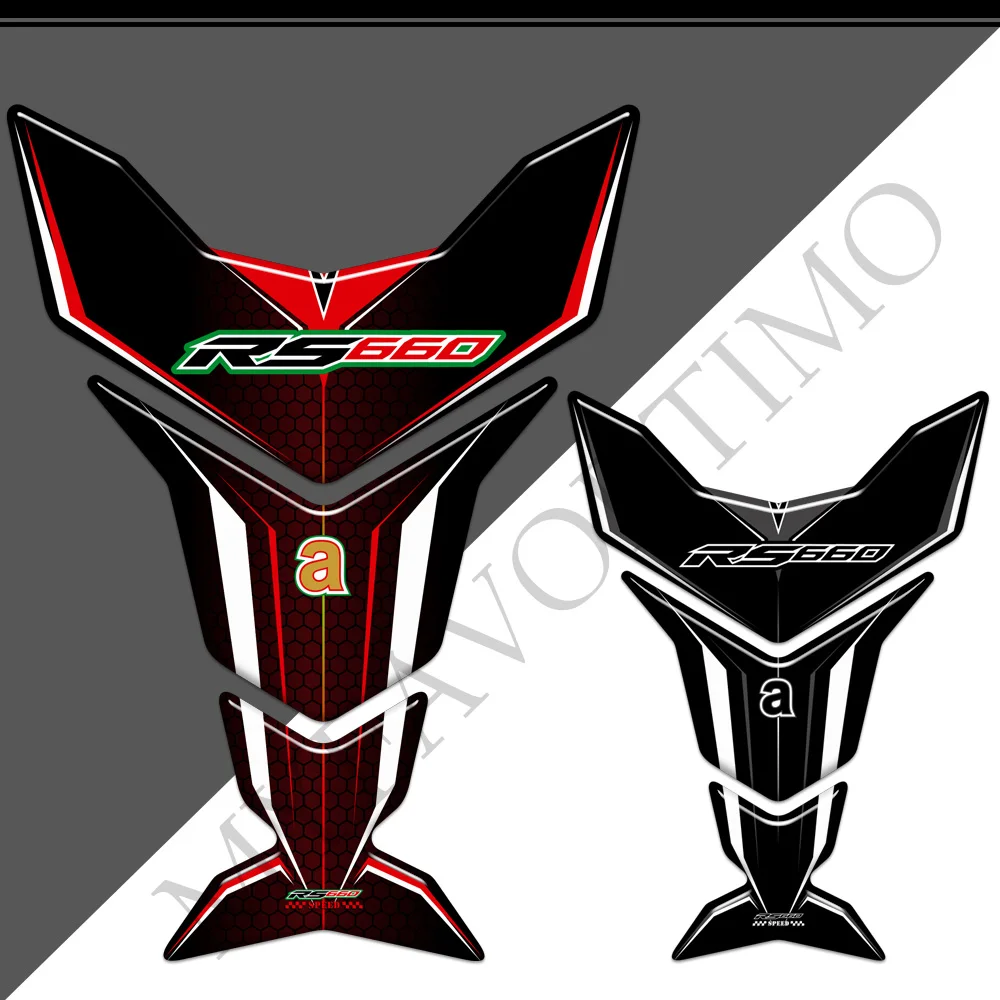 Stiker Sepeda Motor Decal Kit Minyak Bahan Bakar Gas Bantalan Tangki Tulang Ikan Lutut Pelindung TankPad untuk Aprilia RS660 RS 660