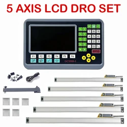 5 Axis Digital Readout DRO 19 Language Display GCS908-5 With 5pcs Linear Scale Optical Ruler For Lathe Milling Cutting Machines