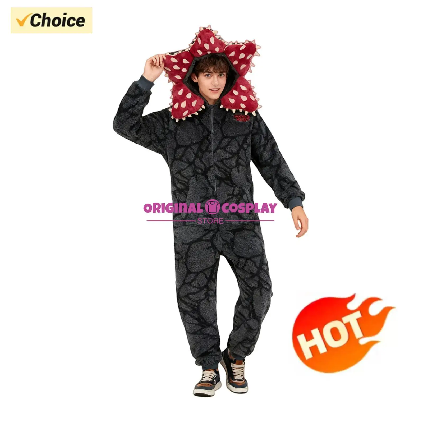 

Pajamas With Plant Design Flannel Fabric Onesie For Boys Girls Soft Christmas bathrobe Jumpsuit Cosplay Party bathrobe