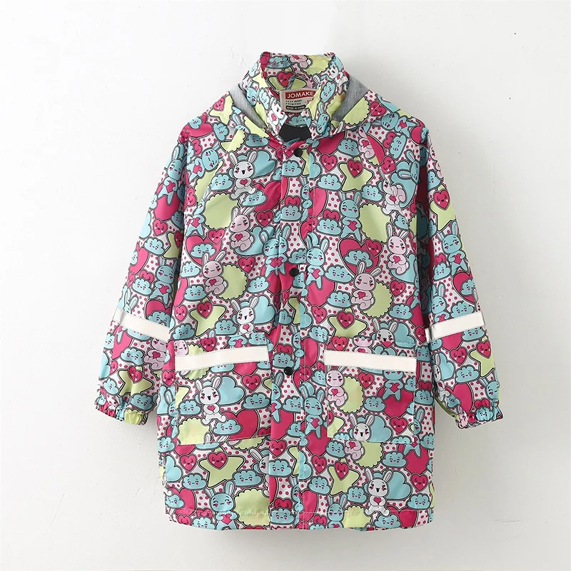 Dinosaur Waterproof Boys Jacket Spring And Autumn Long Sleeve Girls Raincoat Fashion Windbreaker Coat 3-8 Years Old Kids Clothes