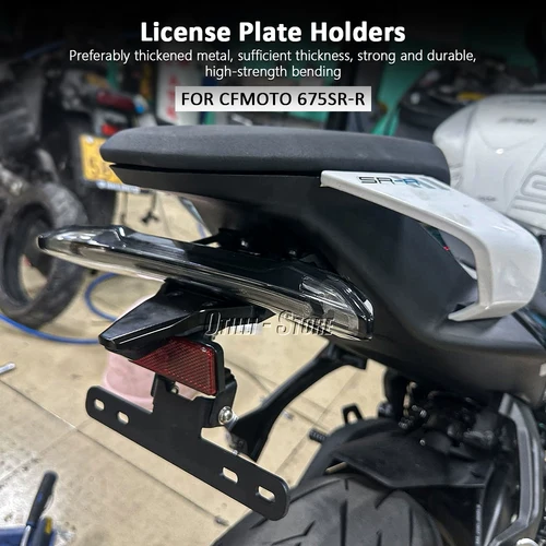 Imagen 2 del producto Accesorios para motocicleta, soporte para matrícula trasera, soporte negro para CFMOTO 675SR-R 675 SR-R 675SRR