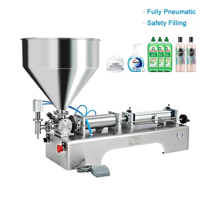 ماكينة تعبئة معجون برأس واحد ماكينة تعبئة معجون جل مربى الزبادي ماكينة تعبئة سائل مزدوج الأغراض من نوع المكبس