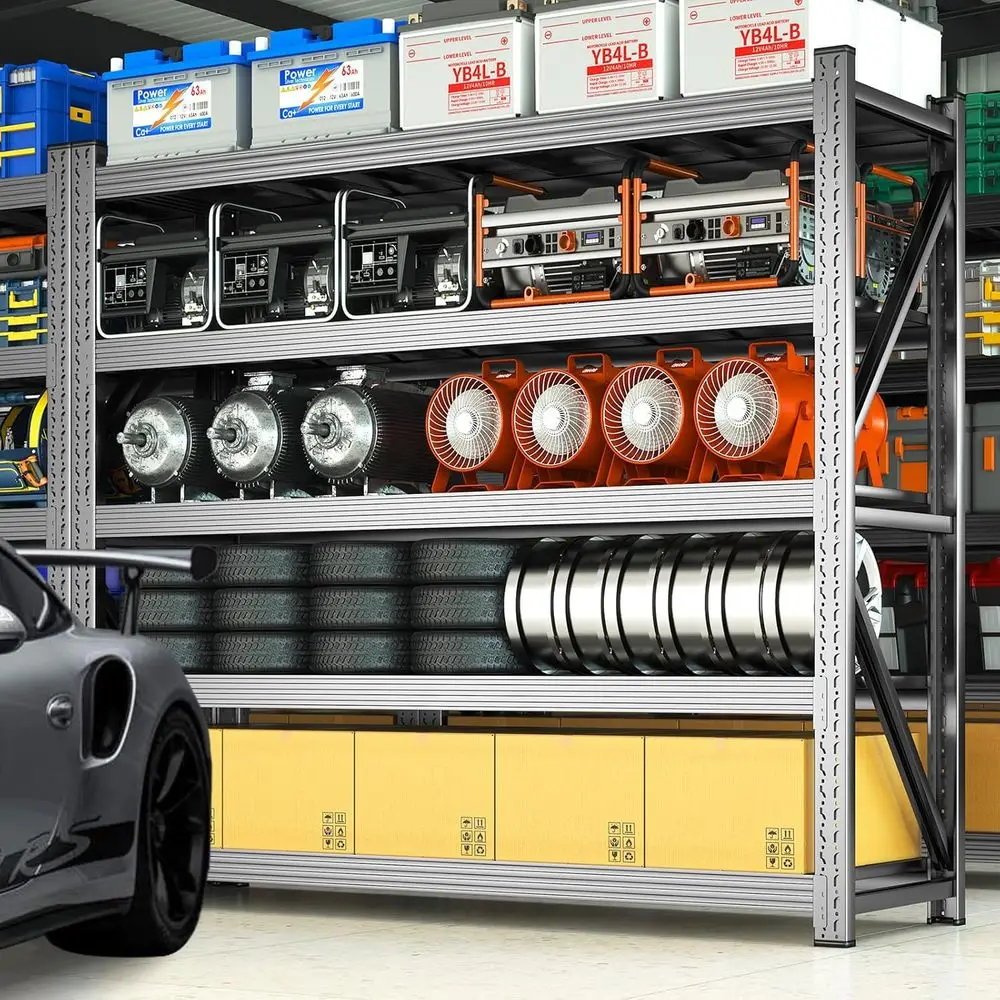 

71W x 24D x 71H Heavy-Duty Adjustable Metal Garage Shelving Unit, 8000lb Capacity for Storage Solutions