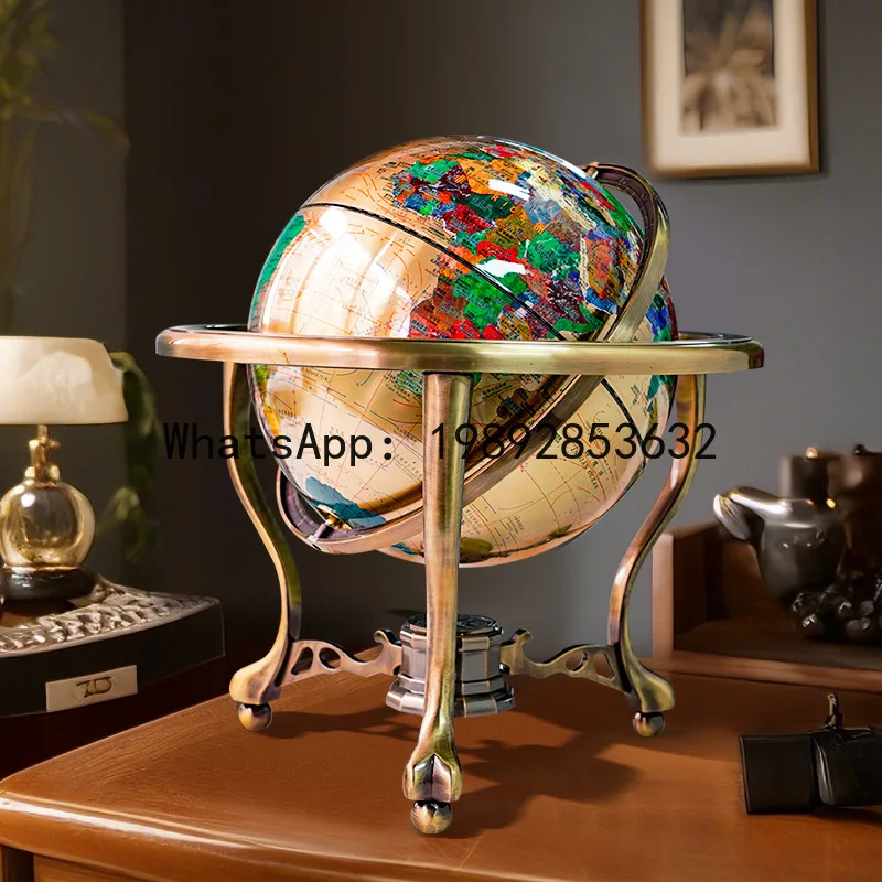 PYJ new pure copper globe ornament compass office study living room crafts