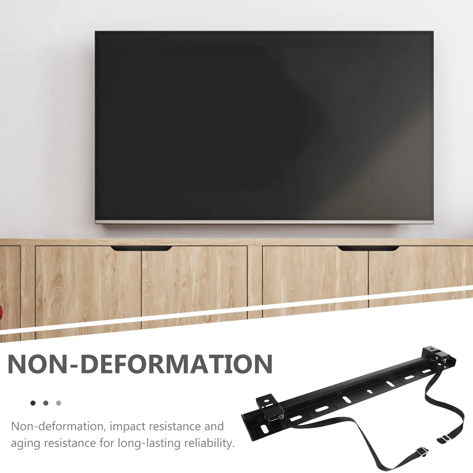 

Wall Mount Bracket No Drill 32-65 Inch Stainless Steel Renter Friendly L-Shaped Durable Stand For Bedroom Smart