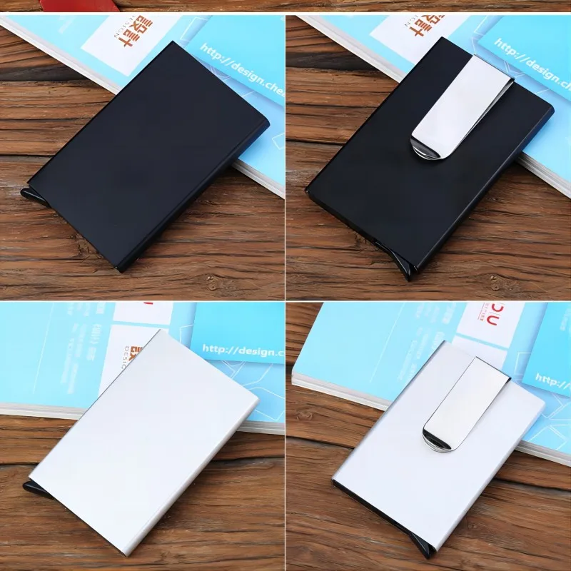 

Anti-theft ID Credit Card Holder Automatic Business Card Case Thin Aluminium Metal Wallets Pocket Case Bank