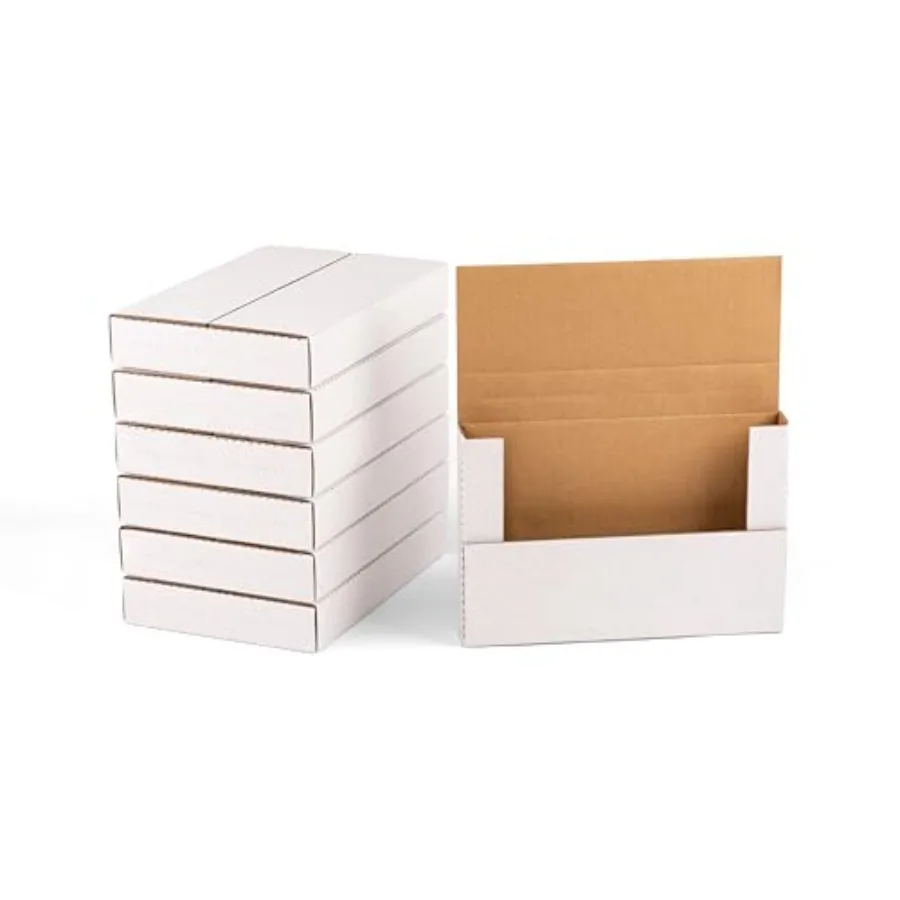 

9x6x1.3 inch Small Shipping Boxes Multi-Depth Flat Cardboard Boxes with Fragile Stickers for DVD Shipping Packing Moving Storag