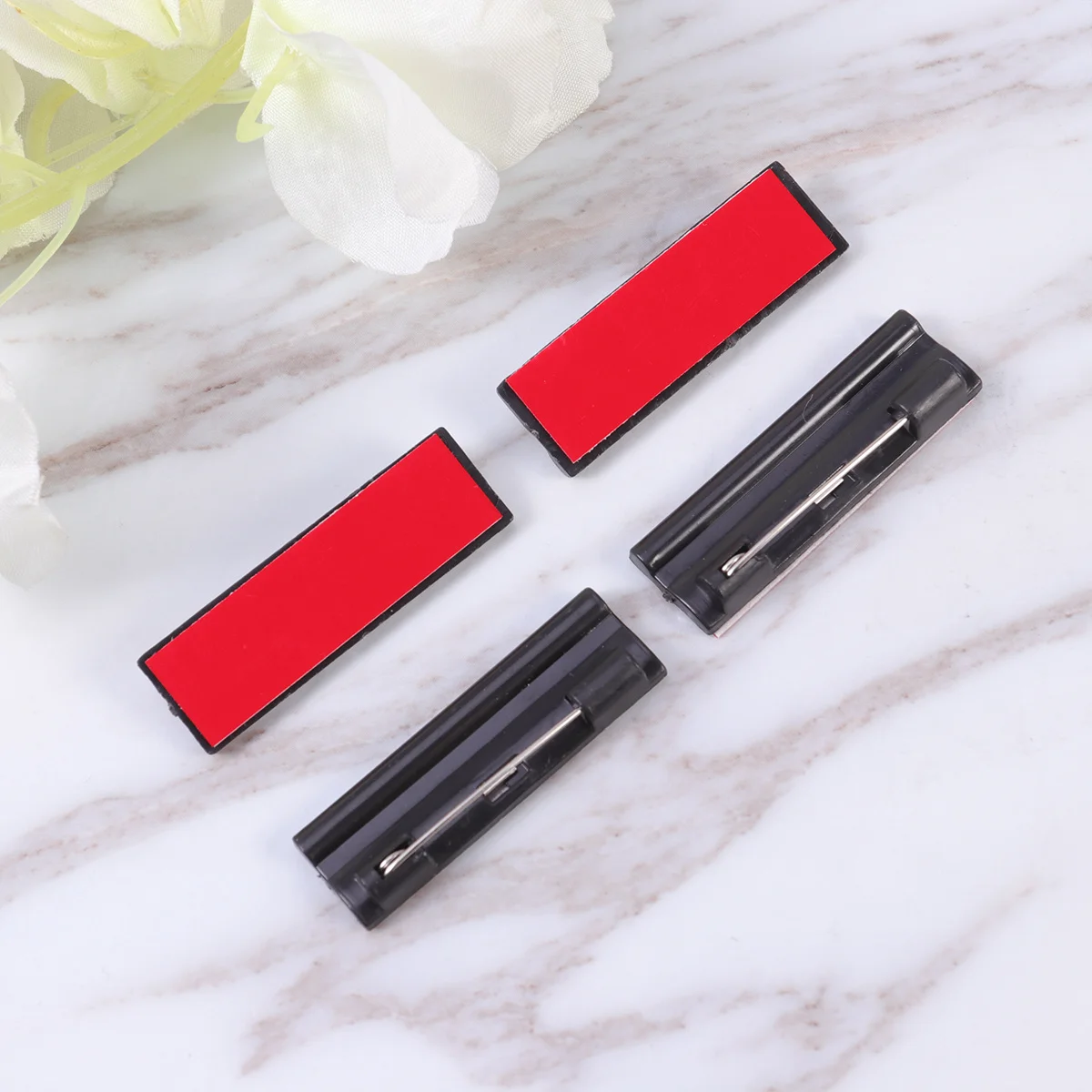 

80pcs Adhesive Safety Bar Pins Plastic Pin Backs For Name Tags Badges Crafts Brooch Mounting Accessories