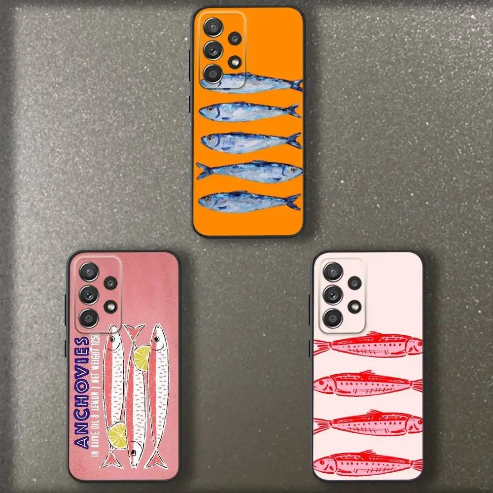 

Fish Art Painting Phone Case For Samsung S 25,24,23,22,30,21,10,9,Ultra,Plus,Lite,FE,4,5 G Soft Black Case