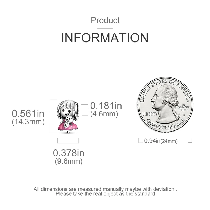 925 Sterling Silber Rosa Serie Charms Fliege Mädchen Kuchen Prinzessin Perlen Anhänger Fit Original Armband DIY Schmuck Geschenk Für Frau – Detail 4
