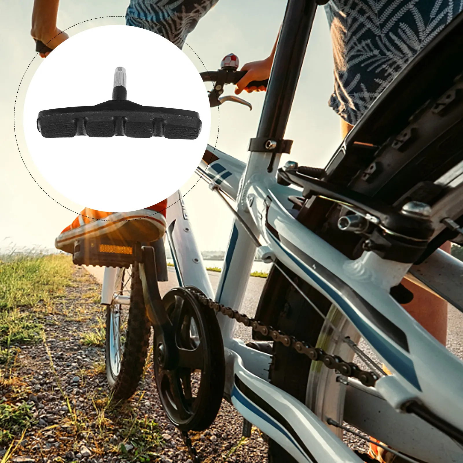10 Sets Bike Brake Pads Rubber Metal Caliper Brake Blocks Scooter Road Drainage Tank Grooves Braking Ability Mud Rim Stopping