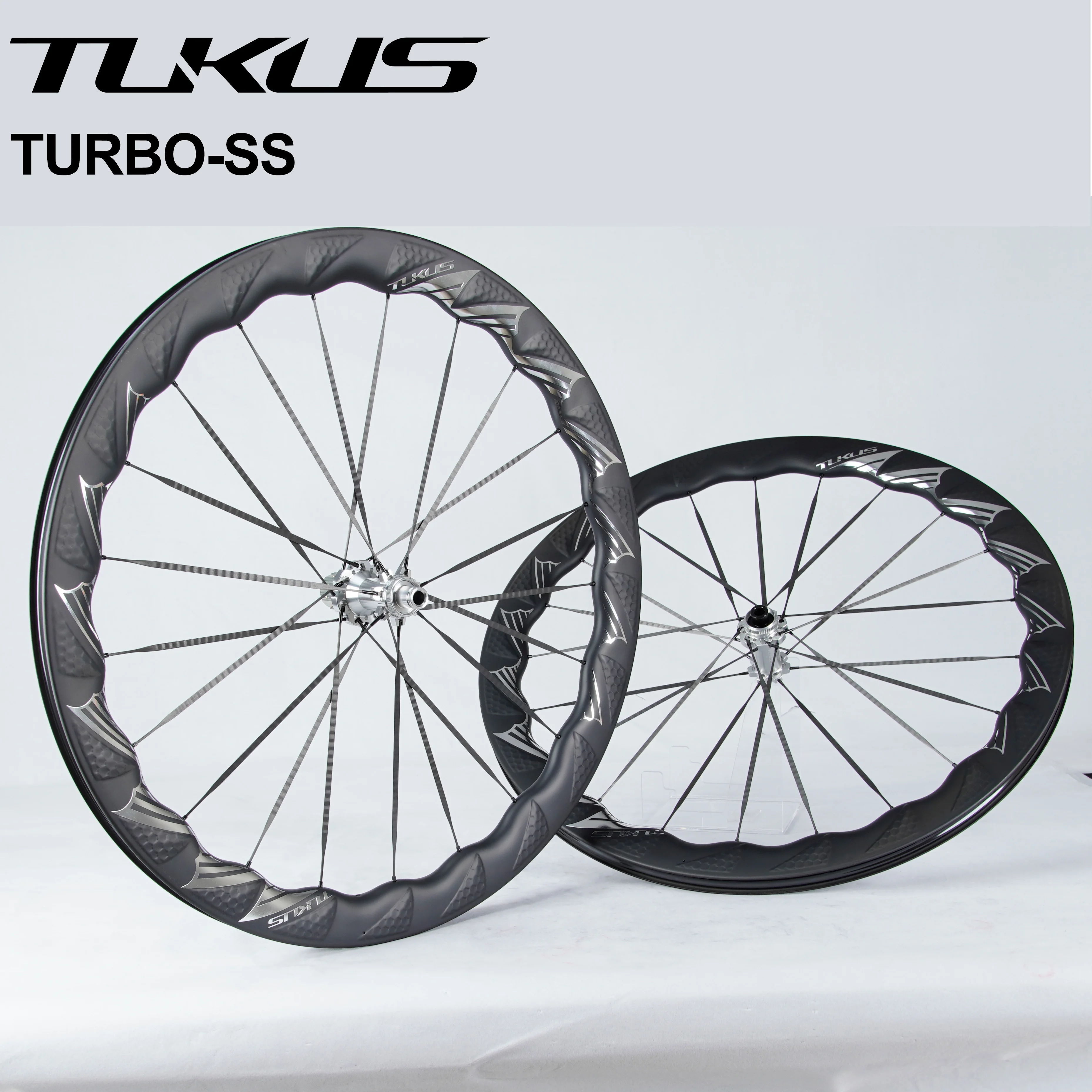 

TUKUS TURBO-SS Road Carbon Bike Wheelset 700C Ceramic Bearing Ratchet 52T Hub Tubeless Ready 30mm outer 23mm inner Bicycle Rims