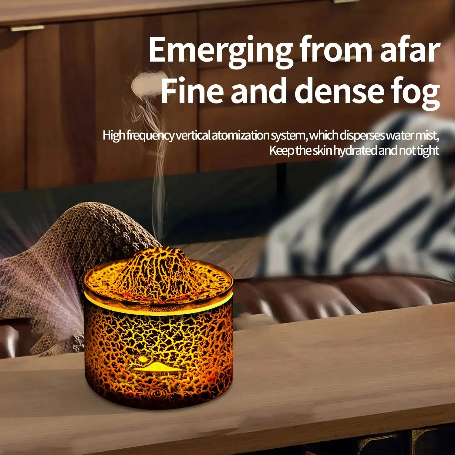 Plug in Volcano Aromatic Diffuser 230ml Cool Mist Aromatherapy Essential Oil Diffuser 3-speed timer for Home Car Room Fragrance