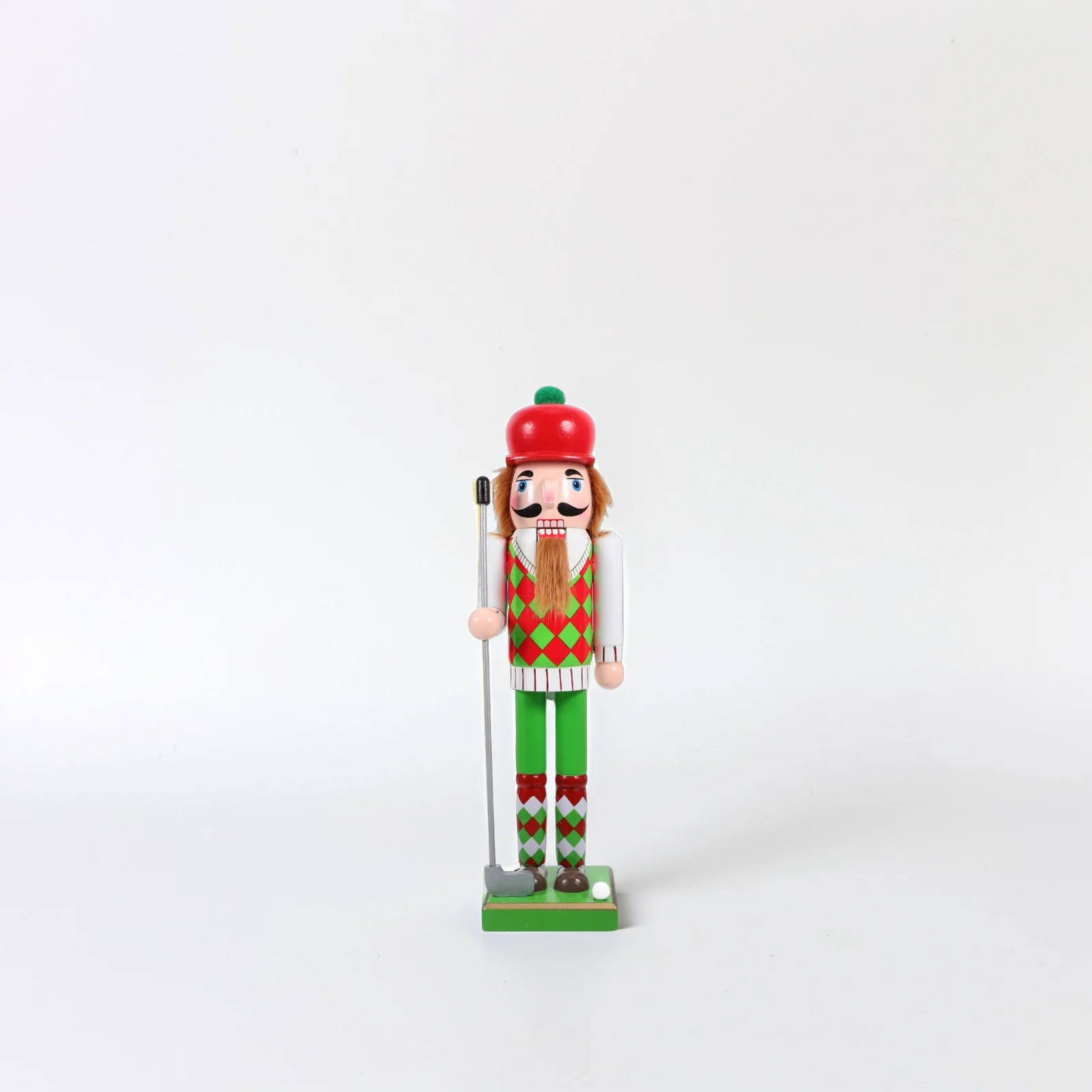 

Christmas Wood Nutcracker Figure Traditional Golf Theme Desktop Decoration Unique Xmas Ornament Home Holiday Decor