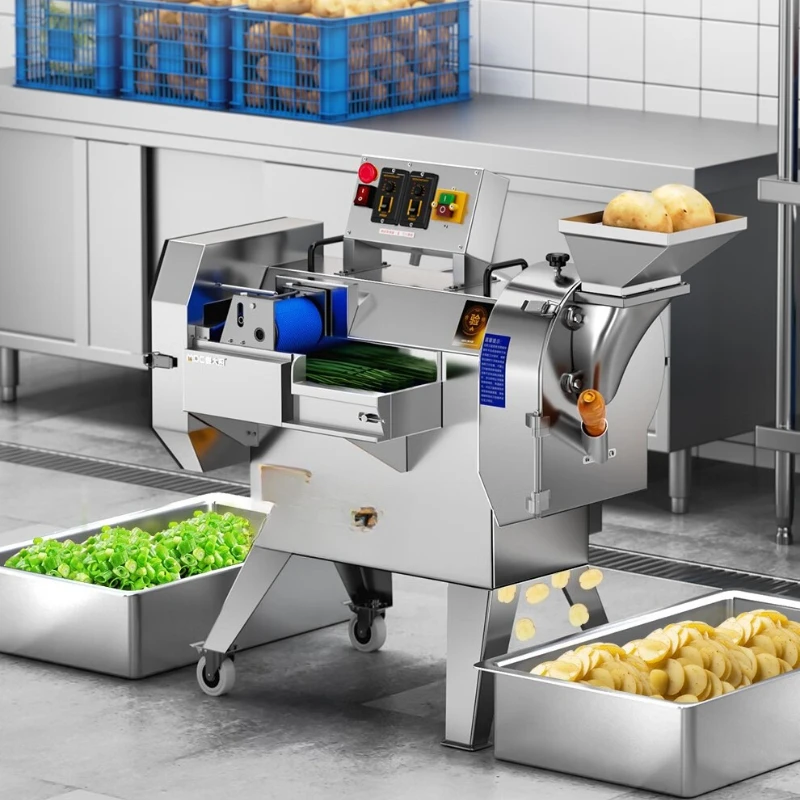 

Vegetable cutter Multifunctional double-head variable frequency food processing kitchen Electric slicing and shredding machine