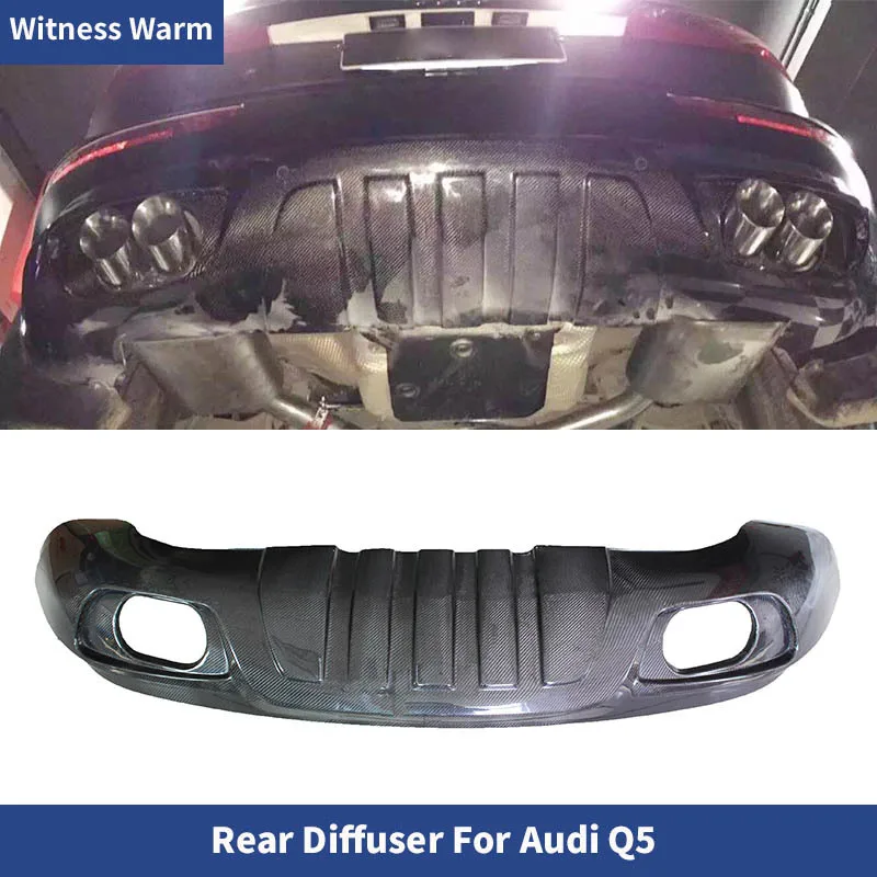 Carbon Fiber Rear Bumper Exhaust Diffuser Lip Spoiler for Audi Q5 Car Body Kit