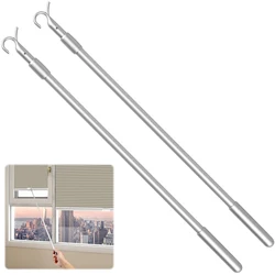 2Pcs Telescopic Draw Rod 33-61cm Length Adjustable Window Blinds Pull Rod Easy to Pull Blind Tilt Wand Portable Blinds Rod Wand