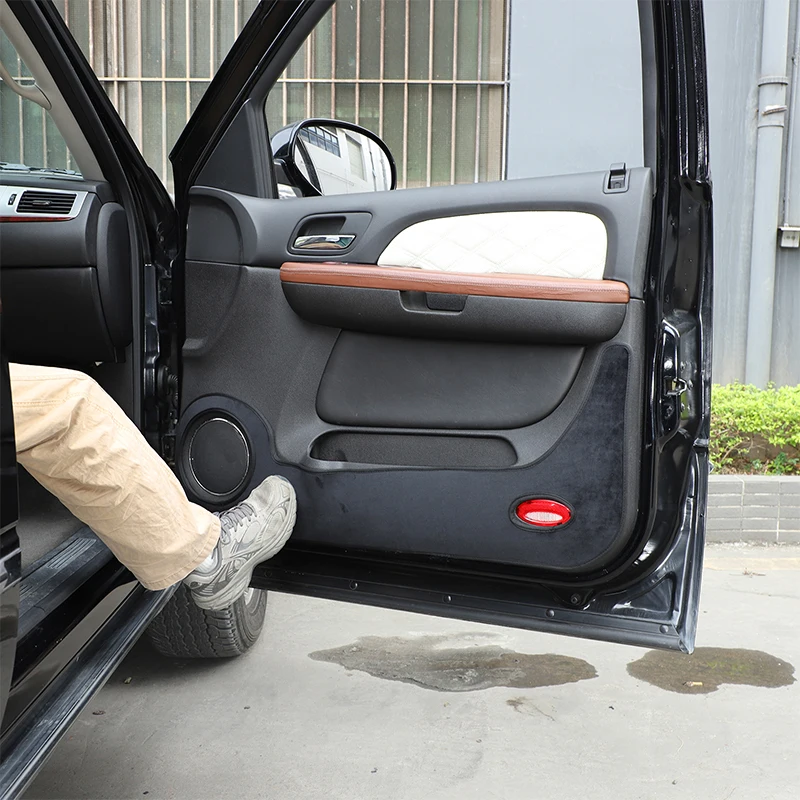 

Для Cadillac Escalade 2007-2014 бархатный черный коврик для двери автомобиля, противоскользящий коврик, декоративная наклейка, аксессуары для интерьера автомобиля