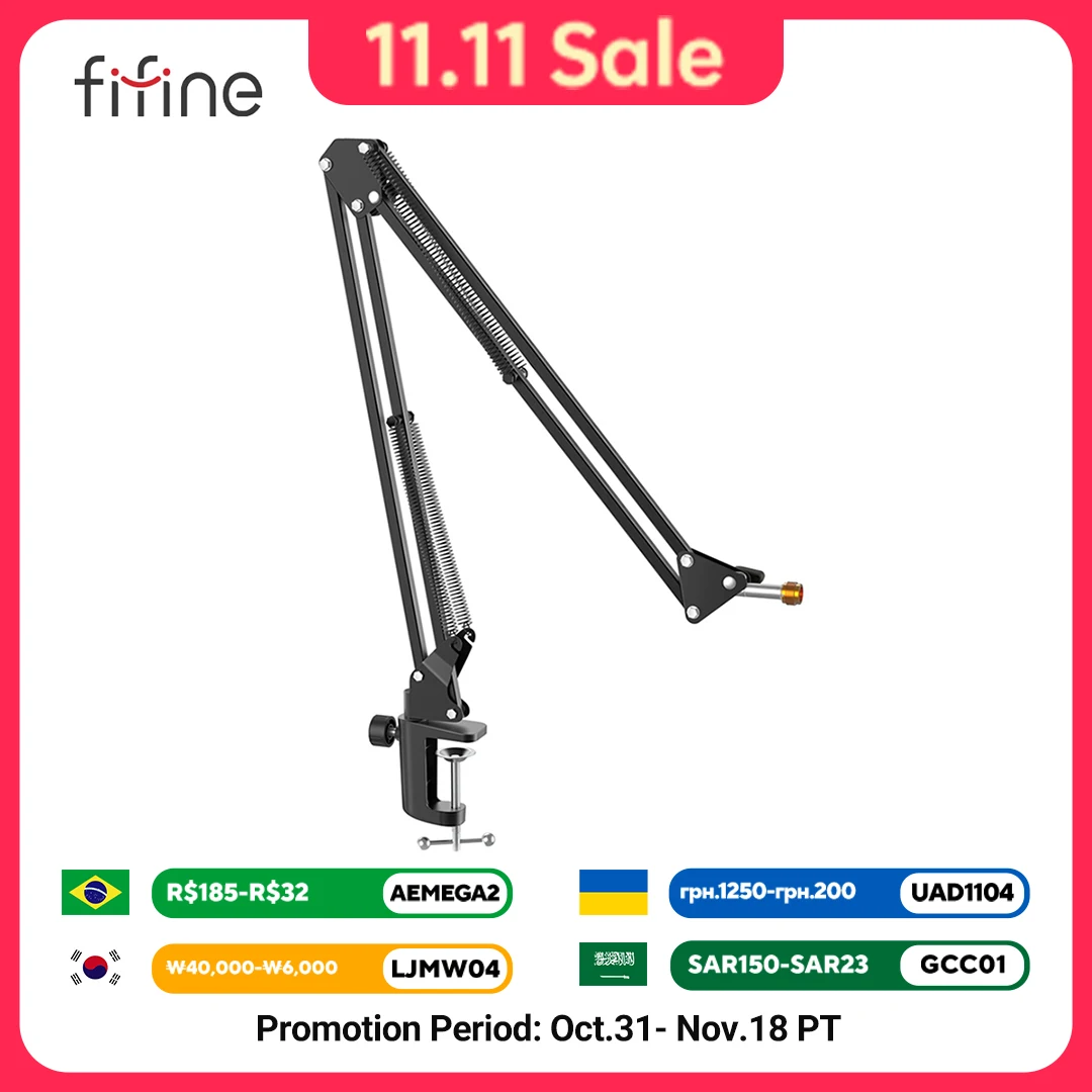 FIFINE 조정 가능한 마이크 서스펜션 붐 가위 암 스탠드 K688 K669 K670 K658 K678 K690,Ampligame A6V A8