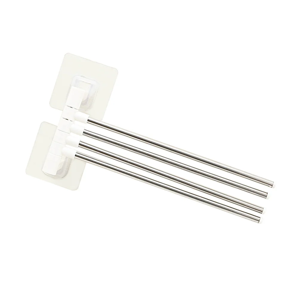 الفولاذ المقاوم للصدأ للتدوير رف للحمام المطبخ Holeless الحائط المنظم ملصقات بمادة لاصقة حامل منشفة اليد #3