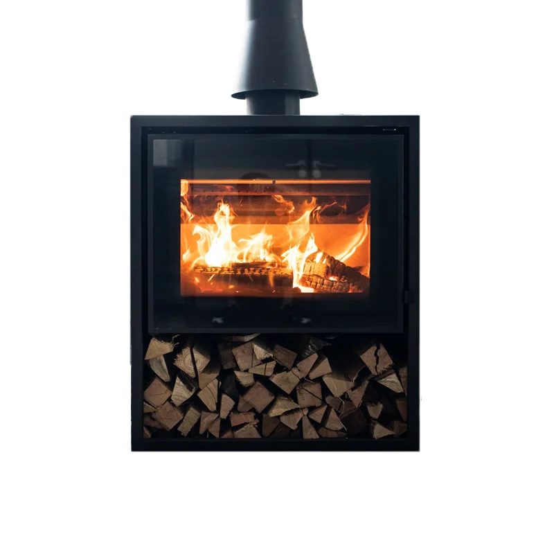 12KW Minimalism Style Modern Poeles au bois Fireplace Indoor Wood Burning Stove Wood Heater for House Villa Apartment