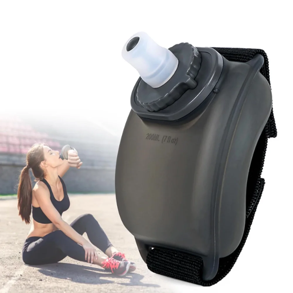 AliExpress NONE 200ml Hands-Free Silicone Sport Water Bottle Wrist-Held Wearable for Running Cycling Climbing - Outdoor Activities