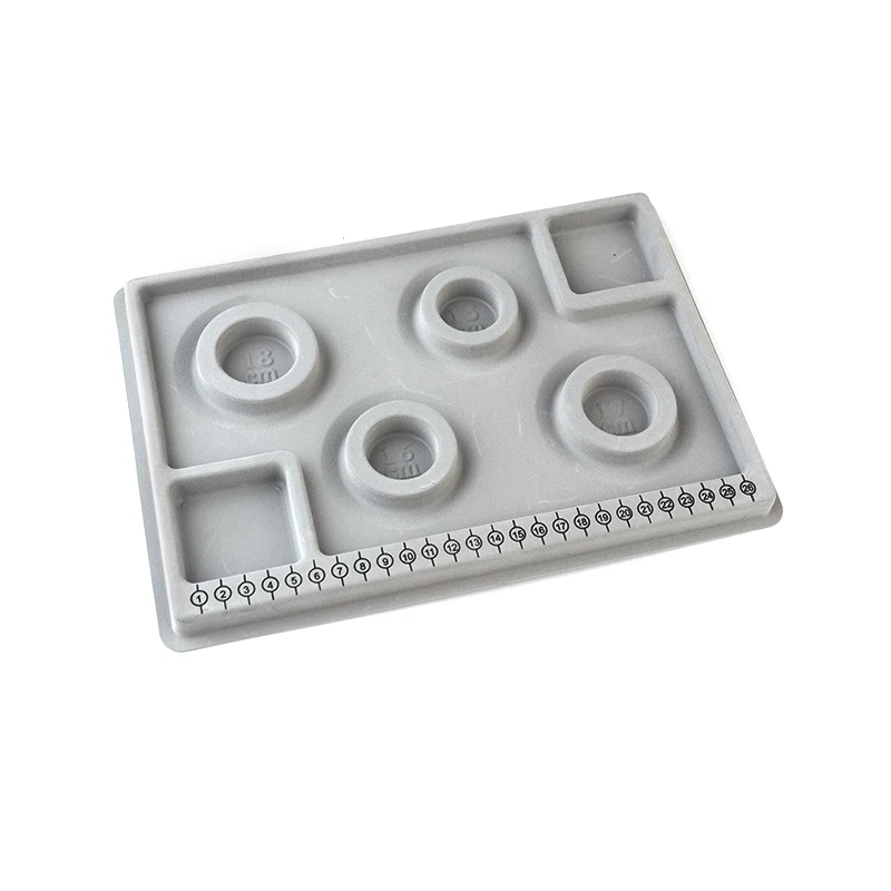 1PC Grau Beflockte Perle Bord Armband Halskette Perlen Organizer Fach Perlen Zubehör Mess Werkzeug Für Schmuck Machen – Detail 7