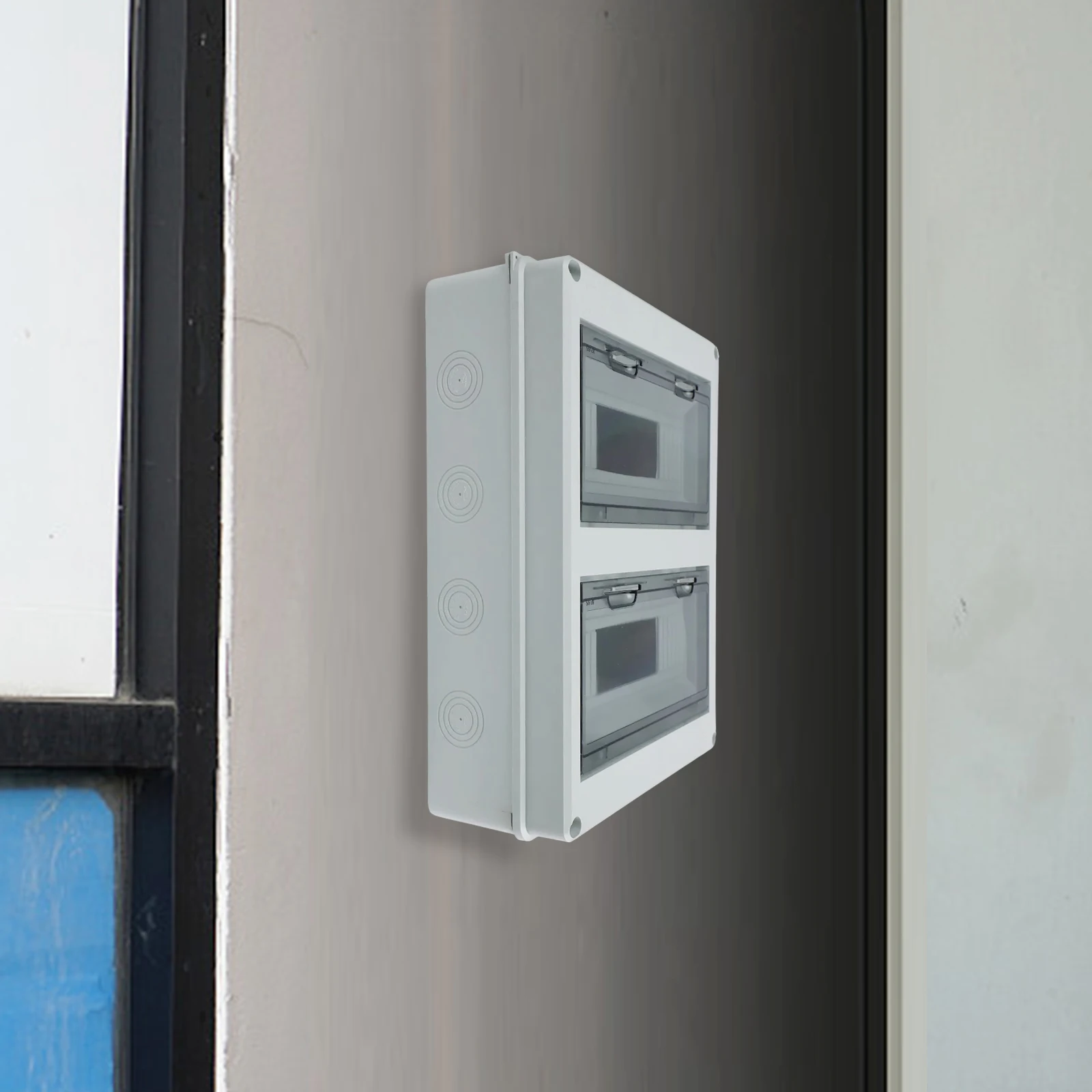 Surface-Mounted Waterproof Electrical Distribution Box 24-Way Power Plastic Junction Wire Box Outdoor Distribution Switch Box