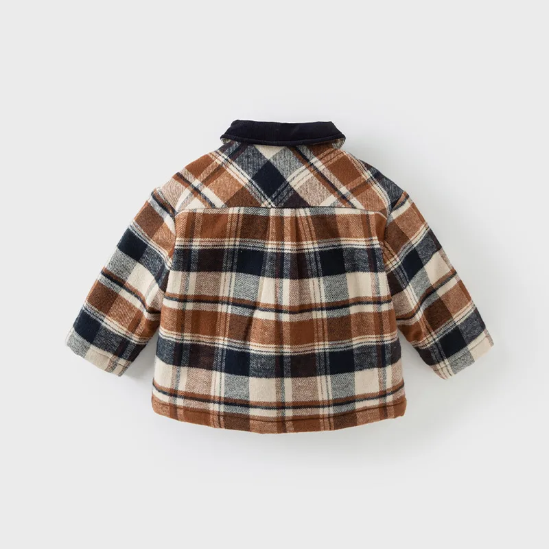 Dave Bella cappotto per bambini autunno inverno nuovo caffè Plaid giacca per bambini giacca imbottita in cotone per bambini ragazzi db42478