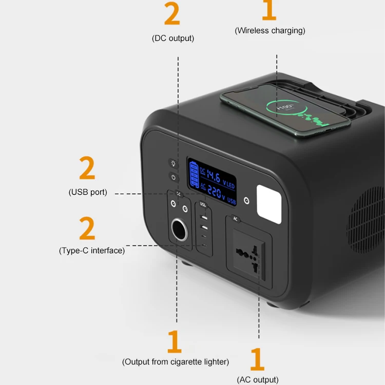 High-quality energy-saving portable solar power generation system with lithium battery, adjustable charging mode