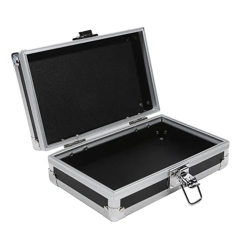 Small Size Portable Instrument Aluminum Box Drop-Resistant Hard Case Jewelry Storage Special Toolbox with Alloy Construction