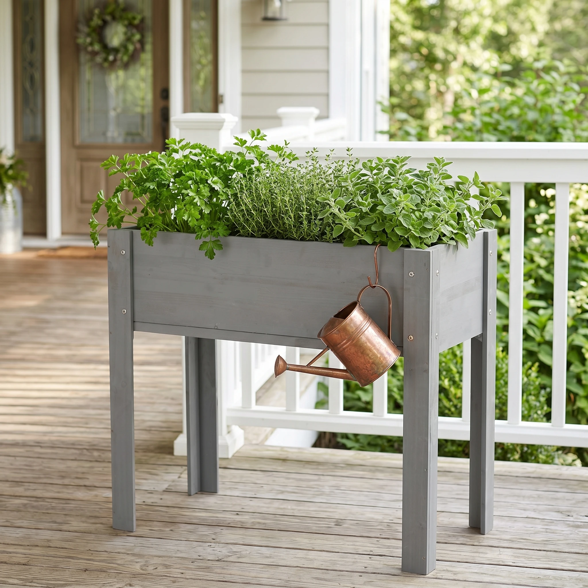 31x31x16 inch Raised Garden Bed with Legs, Elevated Wooden Planter Box for Outdoor Plants Flowers Fruits Vegetable Herb Growing