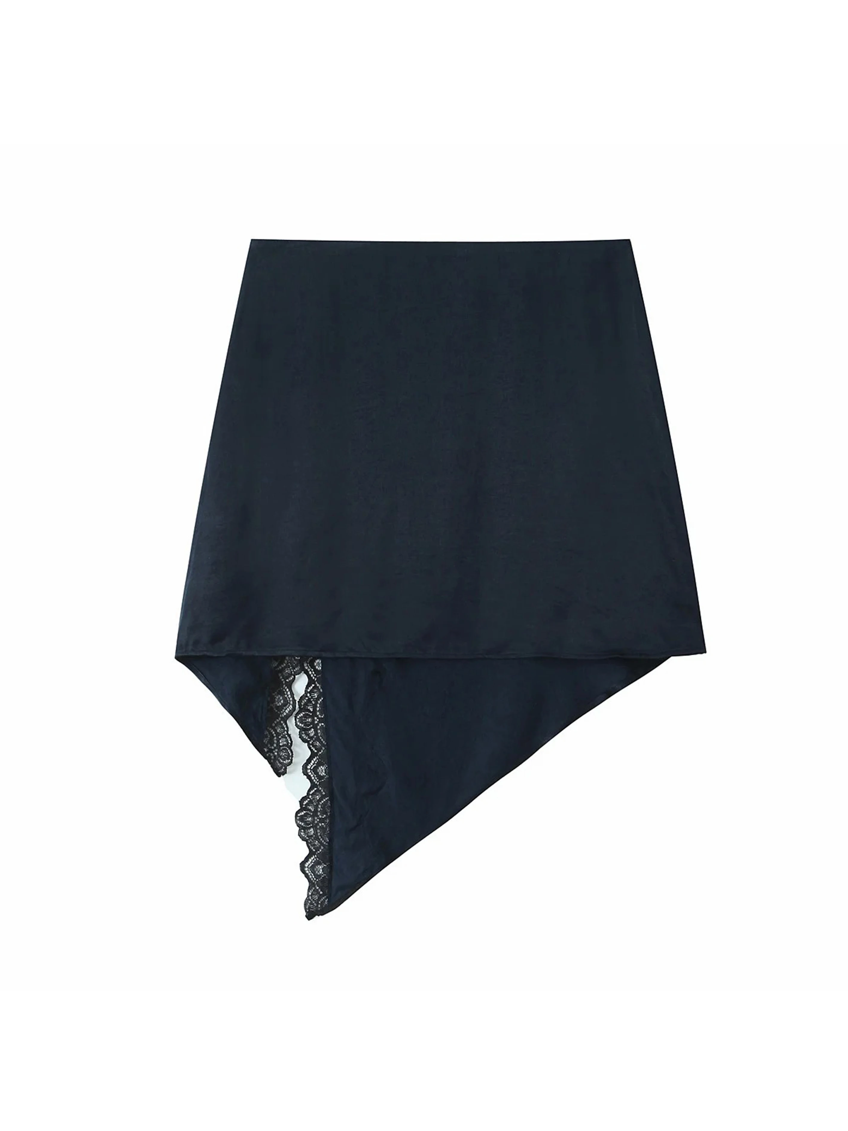 여성용 새틴 레이스 스커트 가을 하이웨이스트 여성 스커트 캐주얼 여성 사이드 지퍼 스커트 여성 스커트