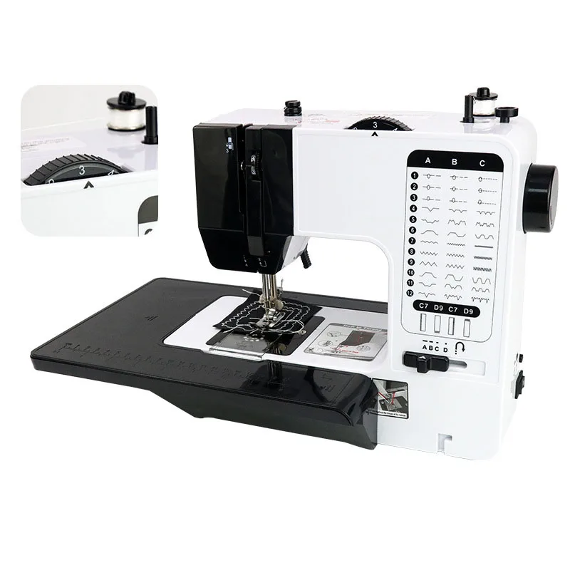 Multifunctional Sewing Machine Portable Sewing Machine 38 Stitches Overlock Knitting Start Button